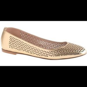 Gold J. Crew ballet flats